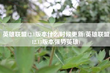 英雄联盟12.1版本什么时候更新(英雄联盟12.13版本强势英雄)