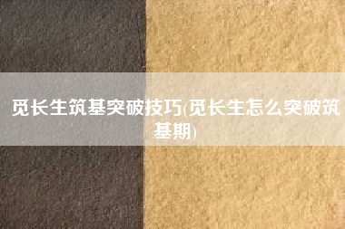 觅长生筑基突破技巧(觅长生怎么突破筑基期)
