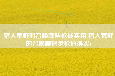 猎人荒野的召唤哪些枪械实用(猎人荒野的召唤哪把步枪值得买)