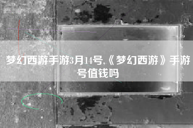 梦幻西游手游3月14号,《梦幻西游》手游号值钱吗