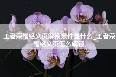 王者荣耀铭文页解锁条件是什么_王者荣耀铭文页怎么解锁