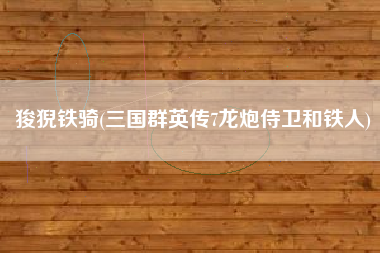 狻猊铁骑(三国群英传7龙炮侍卫和铁人)