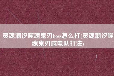 灵魂潮汐噬魂鬼刃boss怎么打(灵魂潮汐噬魂鬼刃感电队打法)