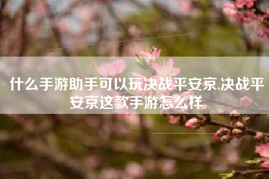 什么手游助手可以玩决战平安京,决战平安京这款手游怎么样
