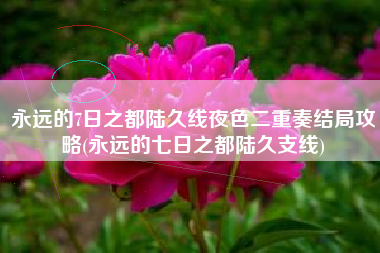 永远的7日之都陆久线夜色二重奏结局攻略(永远的七日之都陆久支线)