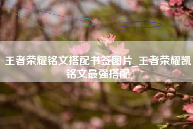 王者荣耀铭文搭配书签图片_王者荣耀凯铭文最强搭配
