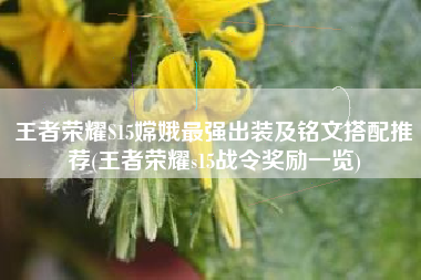 王者荣耀S15嫦娥最强出装及铭文搭配推荐(王者荣耀s15战令奖励一览)