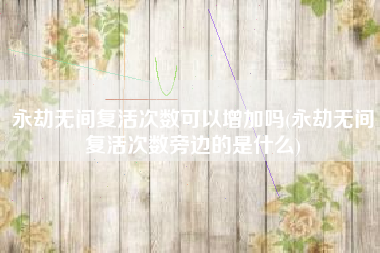 永劫无间复活次数可以增加吗(永劫无间复活次数旁边的是什么)