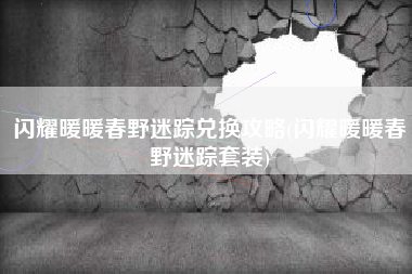 闪耀暖暖春野迷踪兑换攻略(闪耀暖暖春野迷踪套装)