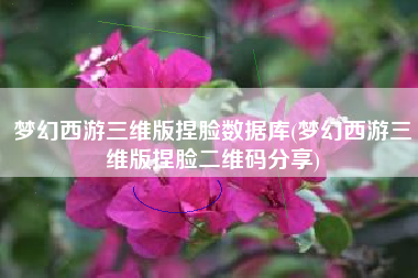 梦幻西游三维版捏脸数据库(梦幻西游三维版捏脸二维码分享)