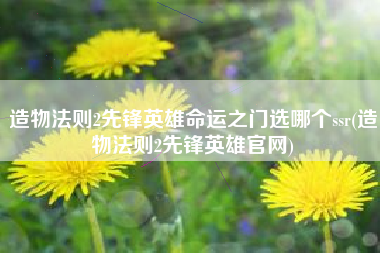 造物法则2先锋英雄命运之门选哪个ssr(造物法则2先锋英雄官网)