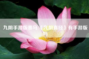 九阴手游版赛马,《九阴真经》有手游版吗