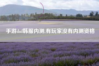 手游dnf韩服内测,有玩家没有内测资格