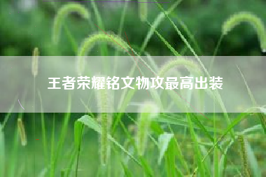 王者荣耀铭文物攻最高出装