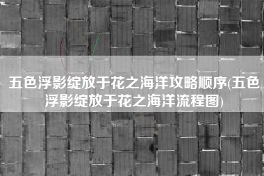 五色浮影绽放于花之海洋攻略顺序(五色浮影绽放于花之海洋流程图)