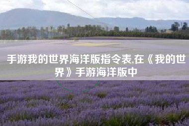 手游我的世界海洋版指令表,在《我的世界》手游海洋版中