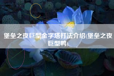 堡垒之夜巨型金字塔打法介绍(堡垒之夜巨型鸭)