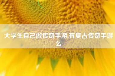 大学生自己做传奇手游,有复古传奇手游么
