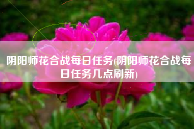 阴阳师花合战每日任务(阴阳师花合战每日任务几点刷新)
