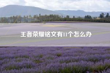 王者荣耀铭文有11个怎么办