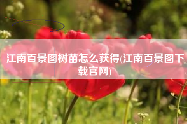 江南百景图树苗怎么获得(江南百景图下载官网)