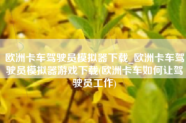 欧洲卡车驾驶员模拟器下载_欧洲卡车驾驶员模拟器游戏下载(欧洲卡车如何让驾驶员工作)
