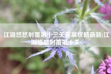 江湖悠悠射覆第十三关答案攻略最新(江湖悠悠射覆第十关)