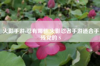 火影手游s忍有哪些,火影忍者手游适合手残党的Ｓ