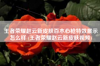王者荣耀赵云新皮肤百木心枪特效展示怎么样 (王者荣耀赵云新皮肤视频)