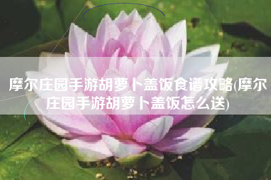 摩尔庄园手游胡萝卜盖饭食谱攻略(摩尔庄园手游胡萝卜盖饭怎么送)