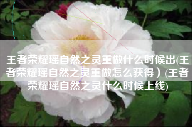 王者荣耀瑶自然之灵重做什么时候出(王者荣耀瑶自然之灵重做怎么获得）(王者荣耀瑶自然之灵什么时候上线)