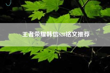 王者荣耀韩信S28铭文推荐