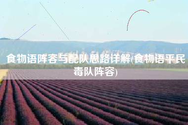 食物语阵容与配队思路详解(食物语平民毒队阵容)