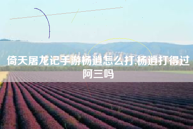 倚天屠龙记手游杨逍怎么打,杨逍打得过阿三吗