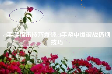 cf手游狙击技巧爆破,cf手游中爆破战扔烟技巧
