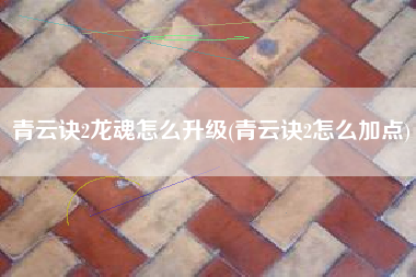青云诀2龙魂怎么升级(青云诀2怎么加点)