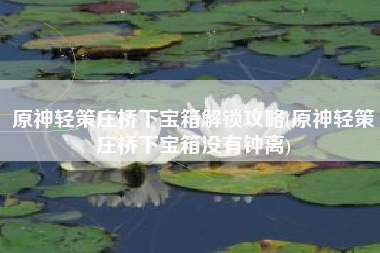 原神轻策庄桥下宝箱解锁攻略(原神轻策庄桥下宝箱没有钟离)