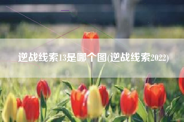 逆战线索13是哪个图(逆战线索2022)
