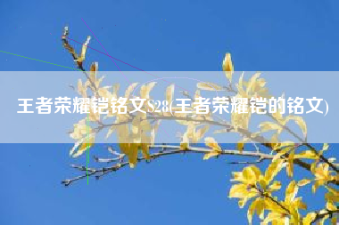 王者荣耀铠铭文S28(王者荣耀铠的铭文)
