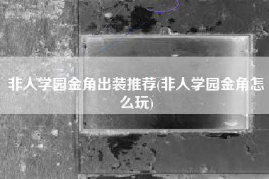 非人学园金角出装推荐(非人学园金角怎么玩)