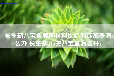 长生劫八宝盒要的材料比给的钱都多怎么办(长生劫115关八宝盒怎么开)