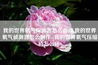 我的世界氧气探测器怎么合成,我的世界氧气侦测器怎么制作-(我的世界氧气压缩机怎么用)