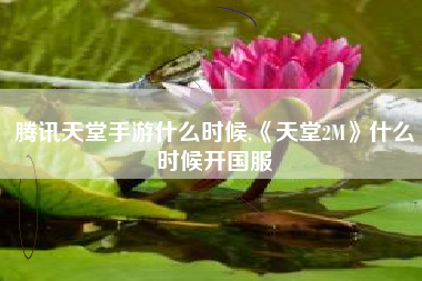 腾讯天堂手游什么时候,《天堂2M》什么时候开国服