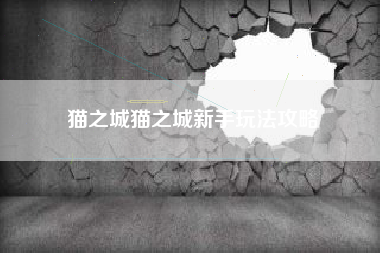 猫之城猫之城新手玩法攻略