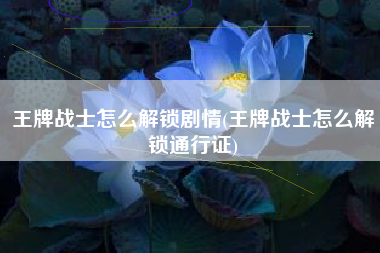 王牌战士怎么解锁剧情(王牌战士怎么解锁通行证)