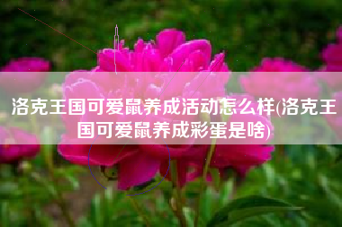 洛克王国可爱鼠养成活动怎么样(洛克王国可爱鼠养成彩蛋是啥)