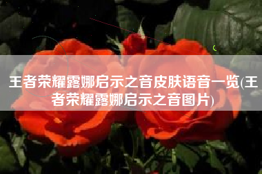 王者荣耀露娜启示之音皮肤语音一览(王者荣耀露娜启示之音图片)