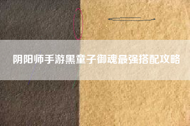 阴阳师手游黑童子御魂最强搭配攻略
