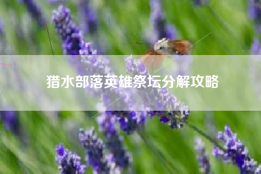 猎水部落英雄祭坛分解攻略