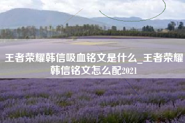 王者荣耀韩信吸血铭文是什么_王者荣耀韩信铭文怎么配2021